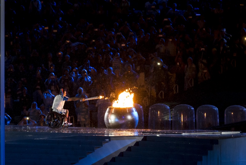 POIGNANT: The lighting of the Paralympic flame signalled that start of the Games on Wednesday evening (pic credit: onEdition)