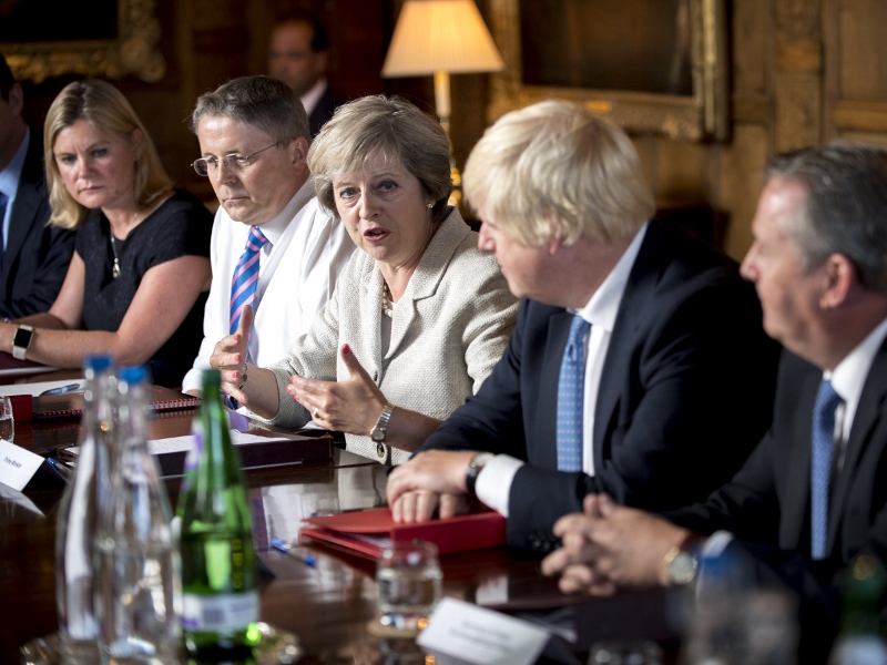 AT WORK: Theresa May, pictured at her Cabinet meeting, has been launched an audit into looking at racial disparities across public services