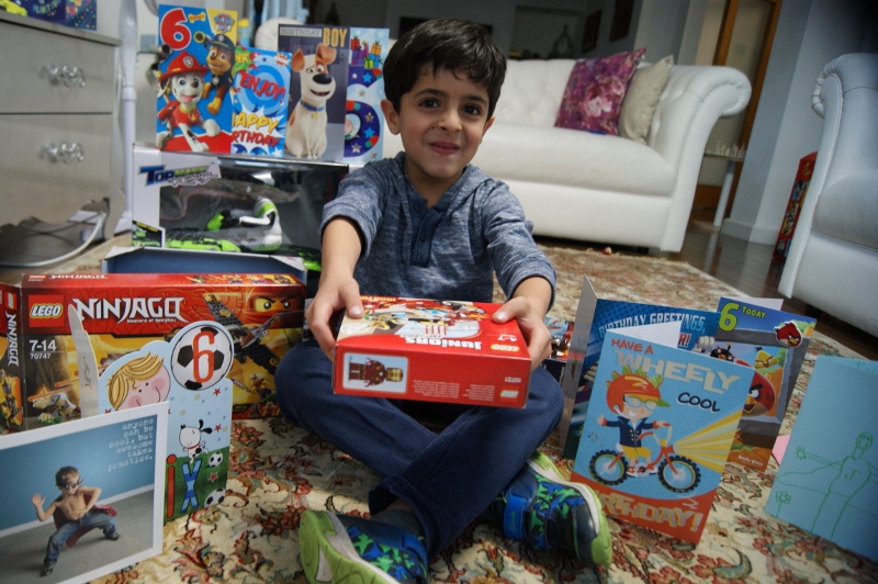 WONDERFUL GESTURE: Joseph pictured with some of the presents he will be sending to Calais