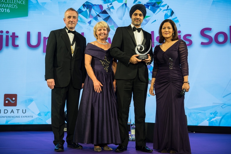 IN THE CAPITAL: Ranjit is pictured receiving his award in London