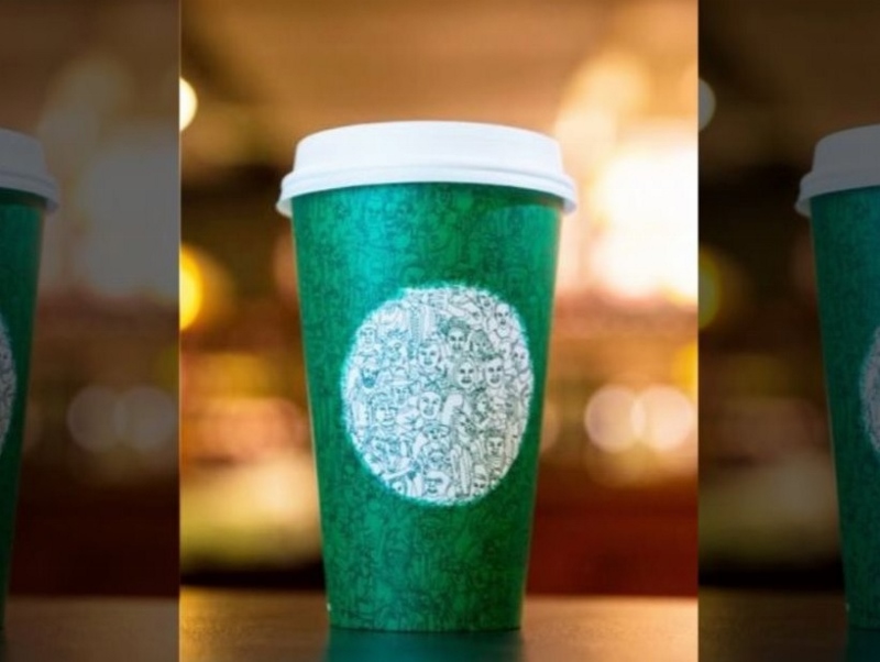 JUST FESTIVE?: People remain in two camps over whether Starbucks are promoting Islam with their green cups (Pic credit: @Barstoolsports’ Twitter)