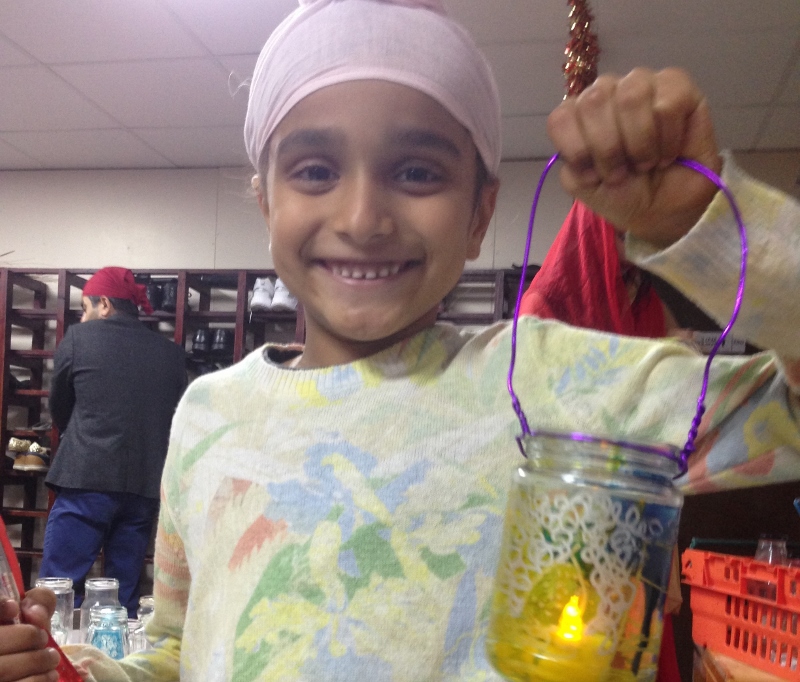 CREATIVE: The kids enjoyed getting messy painting and making lanterns powered by LED lights