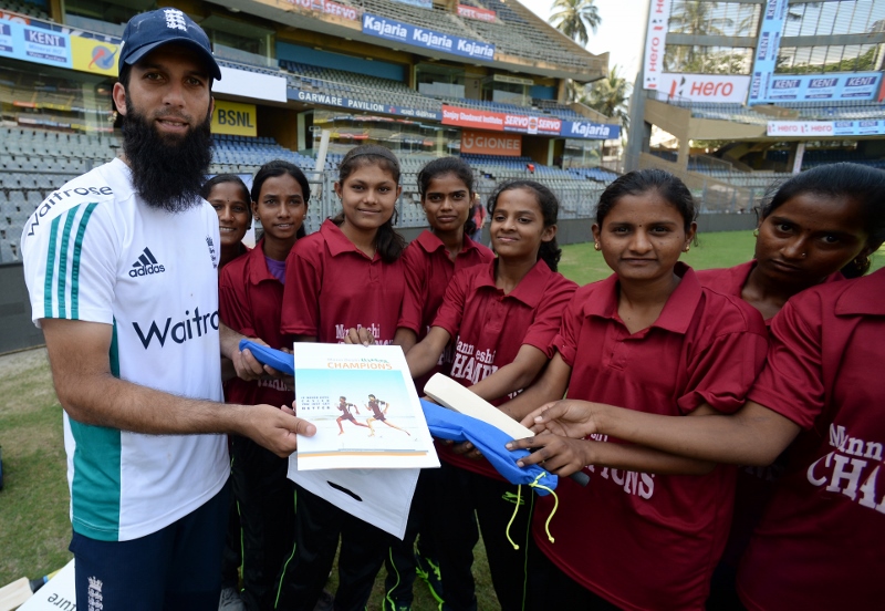 SUPPORTIVE: England cricketer and British Asian Trust Ambassador Moeen Ali, visits Mumbai for a ‘Give a Girl a Future’ project initiative