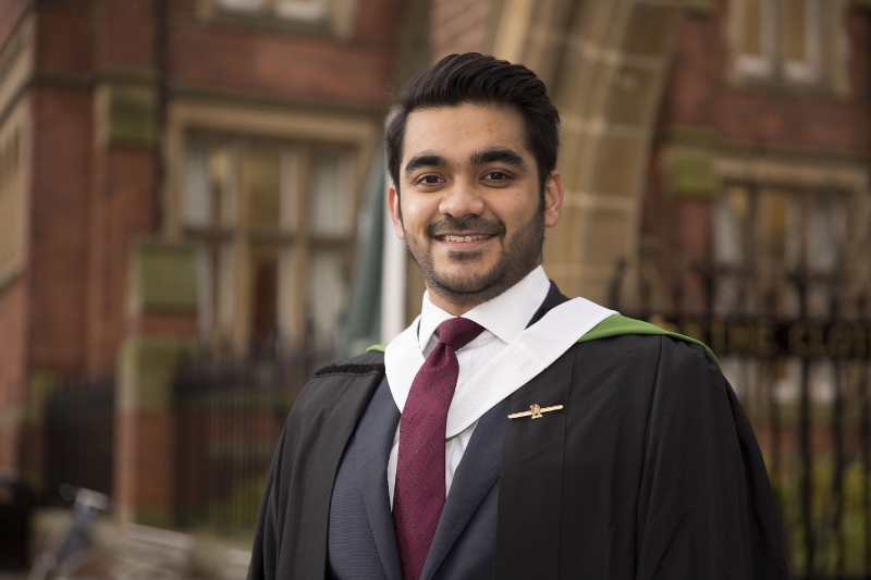 GRADUATION: Adnan Intekhab proudly graduated from the University of Leeds wearing his great-grandfather’s university tie pin