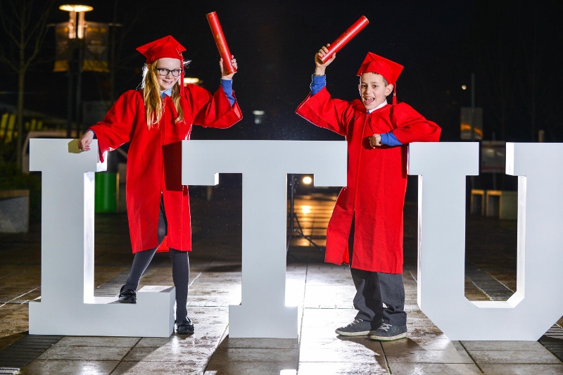 HAPPY: Frances Shelley from Scared Heart Primary School and Aris Ntermtziou from Carr Manor Primary School