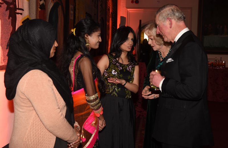 Kalsoom Tahira, Navanitha Kooteri Veeregowda, Sonali Shah meet The Duchess of Cornwall and HRH (picture credit: Justin Goff)