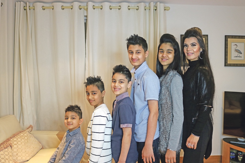 FAMILY: Rehana Abbasi with her five beautiful children has more energy than ever since she shed 9-stones