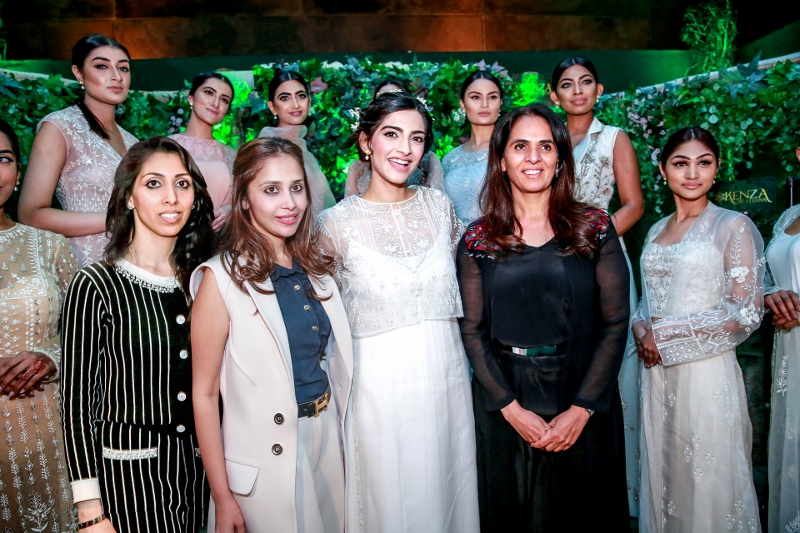 STUNNING: (l-r) Natasha Mudhar of Sterling Media, fashion entrepreneur Vanitaa Bhatia, bollywood queen Sonam Kapoor and designer Anita Dongre Haute at the DIVAlicious showcase at the May Fair Hotel in London