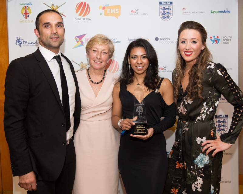 DELIGHTED: English professional kickboxer Ruqsana Begum wins the ‘UK Sport Inspirational Performance Award’