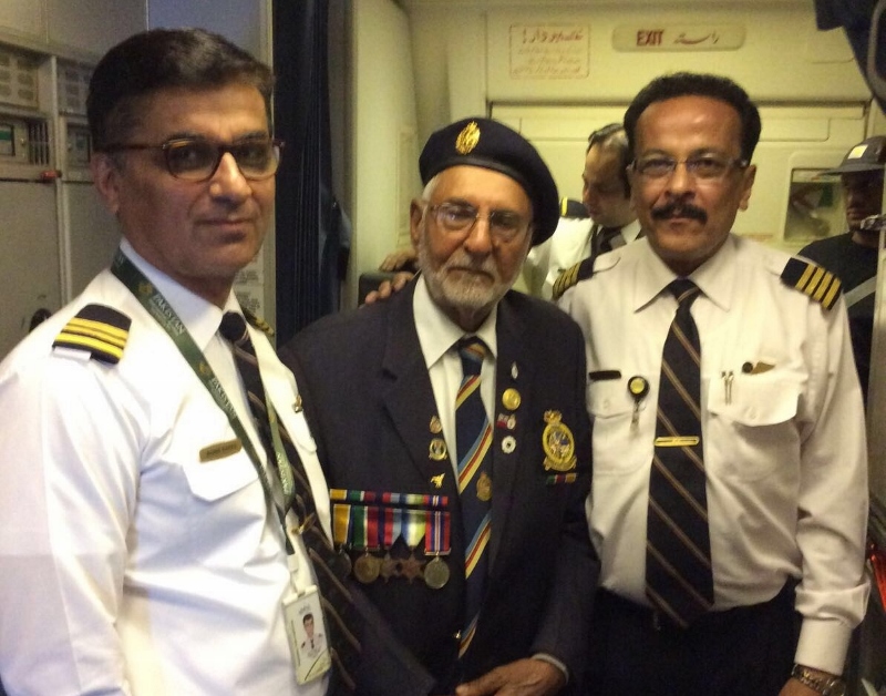 HONOURED: Mr Mohammed Siddique was invited into the PIA cockpit a recent flight to Pakistan