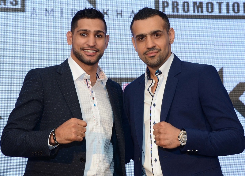 READY: British boxer Amir Khan with Bill Dosanjh CEO and founder of Super Fight League