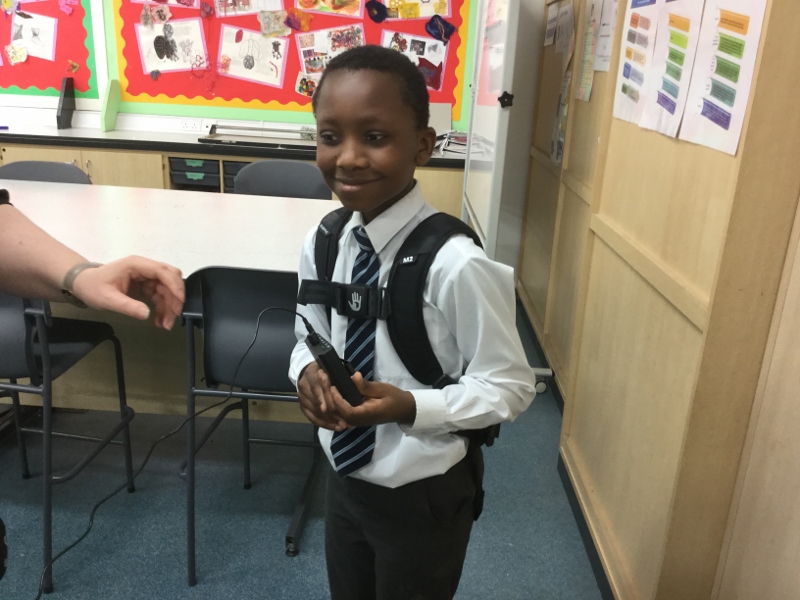 SUPPORTED BY THE SCHOOL: Profoundly deaf student Tyrone Mahata of Allerton Grange School in Leeds had the delight of un-boxing new equipment which enables those with hearing impediments to feel the beat