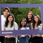 (L-R) Aadarsh Nemana, Niharika Manu, Samyuktha Ganesh, Priyanka Misra and Shazia Sarela celebrate success at GCSE