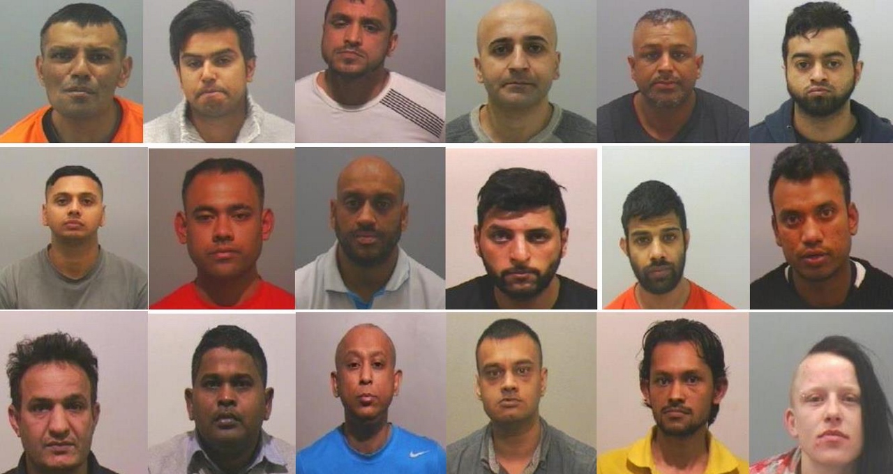 Operation Shelter defendants who were convicted/pleaded guilty of offences including conspiracy to incite prostitution, rape and drugs Northumbria Police. Left to right, row by row, starting top left (Picture: Northumbia Police). Abdul Sabe, Habibur Rahim, Badrul Hussain, AbdulHamid Minoyee, Jahanger Zaman, Monjur Choudhury, Taherul Alam, Mohammed Ali, Nadeem Aslam, Mohammed Azram, Yassar Hussain, Saiful Islam, Eisa Mousavi, Prabhat Nelli, Mohibur Rahman, Nashir Uddin, Redwan Siddquee, Carolann Gallon