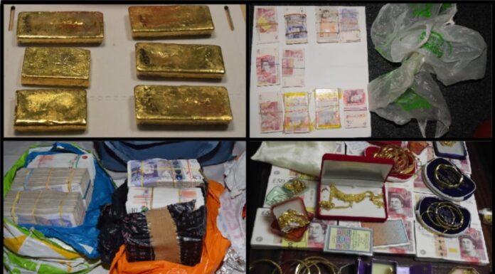 Gold bars, Asian gold jewellery and cash seized as HMRC fraud squad takes back £1 billion
