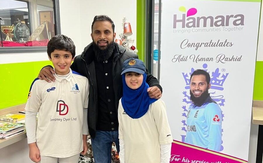 Asian Express Newspaper – Cricketing ace Adil Rashid visits Hamara Centre Asian Express Newspaper – Cricketing ace Adil Rashid visits Hamara Centre
