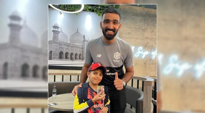 International cricket star Usama Mir meets young fans in Manchester