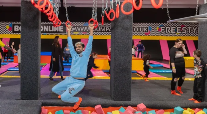 Monkeying around: Social media star Mo Vlogs hangs about with fans at Jumparooz